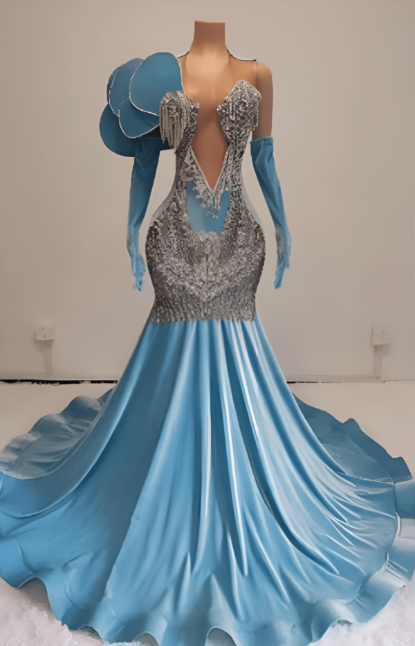 Luxury Navy Blue Dress #5